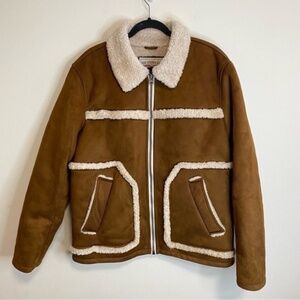 Levi's Men's Faux Shearling Ranchers Jacket Brown Cream